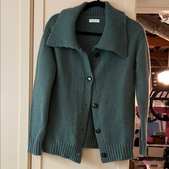 Elegant Teal Button-Up Cardigan
